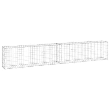 vidaXL Gabionenwand mit Abdeckung Verzinkter Stahl 300x30x50 cm