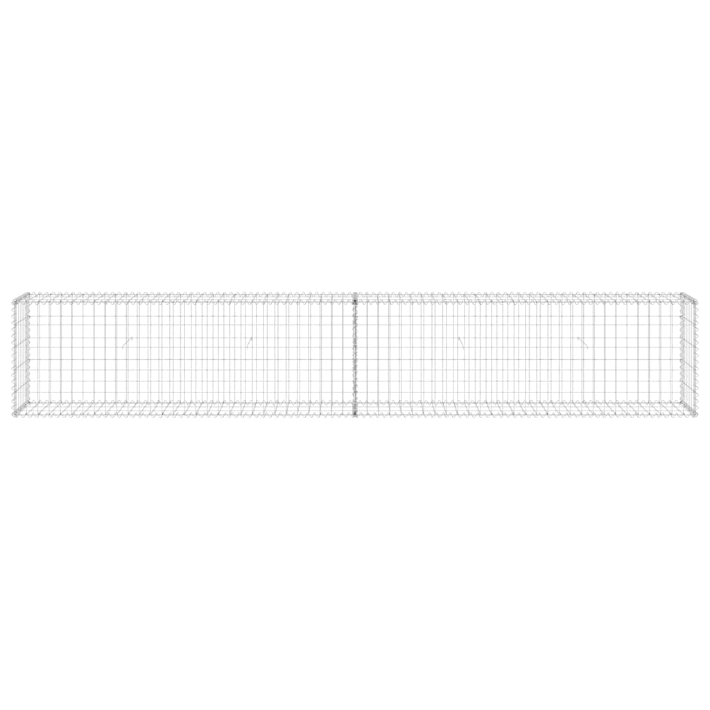 vidaXL Gabionenwand mit Abdeckung Verzinkter Stahl 300x30x50 cm