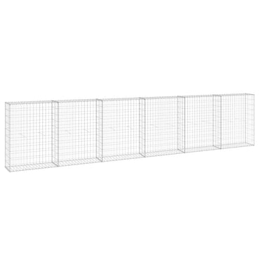 vidaXL Gabionenwand mit Abdeckung Verzinkter Stahl 300x30x100 cm