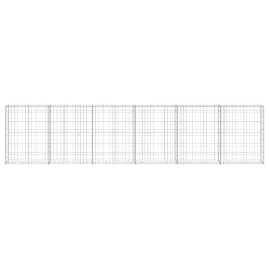 vidaXL Gabionenwand mit Abdeckung Verzinkter Stahl 300x30x100 cm