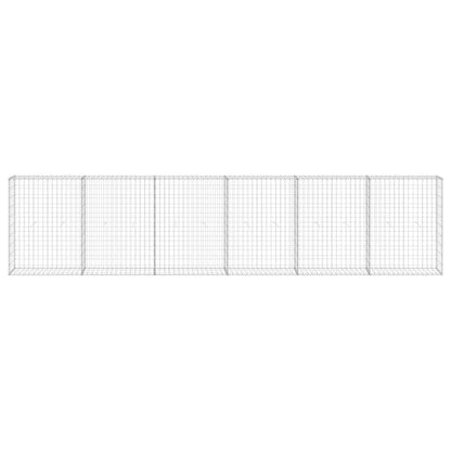 vidaXL Gabionenwand mit Abdeckung Verzinkter Stahl 300x30x100 cm