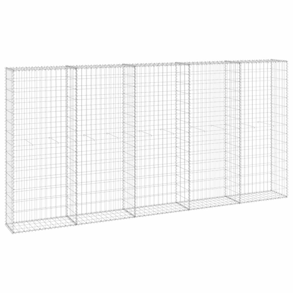 vidaXL Gabionenwand mit Abdeckung Verzinkter Stahl 300x30x150 cm