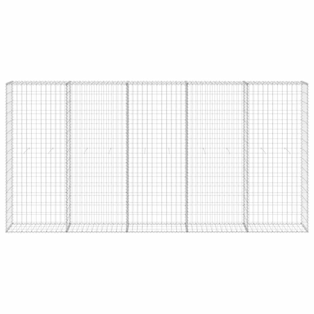 vidaXL Gabionenwand mit Abdeckung Verzinkter Stahl 300x30x150 cm