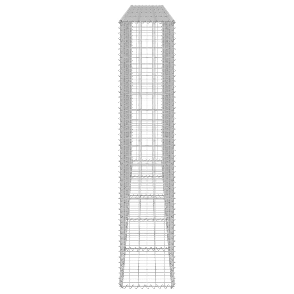 vidaXL Gabionenwand mit Abdeckung Verzinkter Stahl 300x30x150 cm