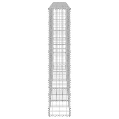 vidaXL Gabionenwand mit Abdeckung Verzinkter Stahl 300x30x150 cm