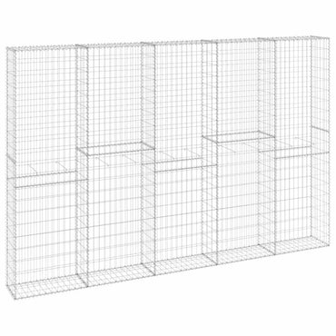 vidaXL Gabionenwand mit Abdeckung Verzinkter Stahl 300x30x200 cm