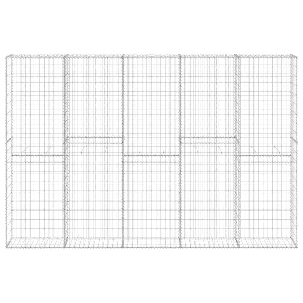 vidaXL Gabionenwand mit Abdeckung Verzinkter Stahl 300x30x200 cm