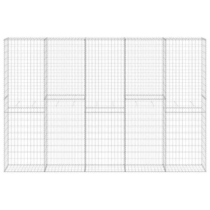 vidaXL Gabionenwand mit Abdeckung Verzinkter Stahl 300x30x200 cm
