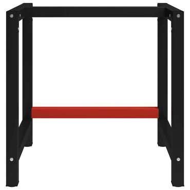 vidaXL Werkbankgestell Metall 80x57x79 cm Schwarz und Rot