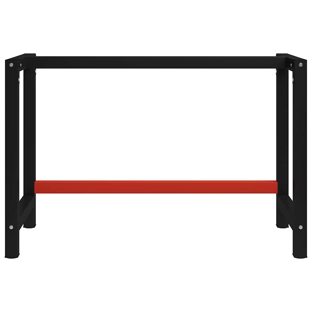 vidaXL Werkbankgestell Metall 120x57x79 cm Schwarz und Rot