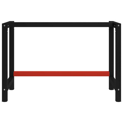 vidaXL Werkbankgestell Metall 120x57x79 cm Schwarz und Rot