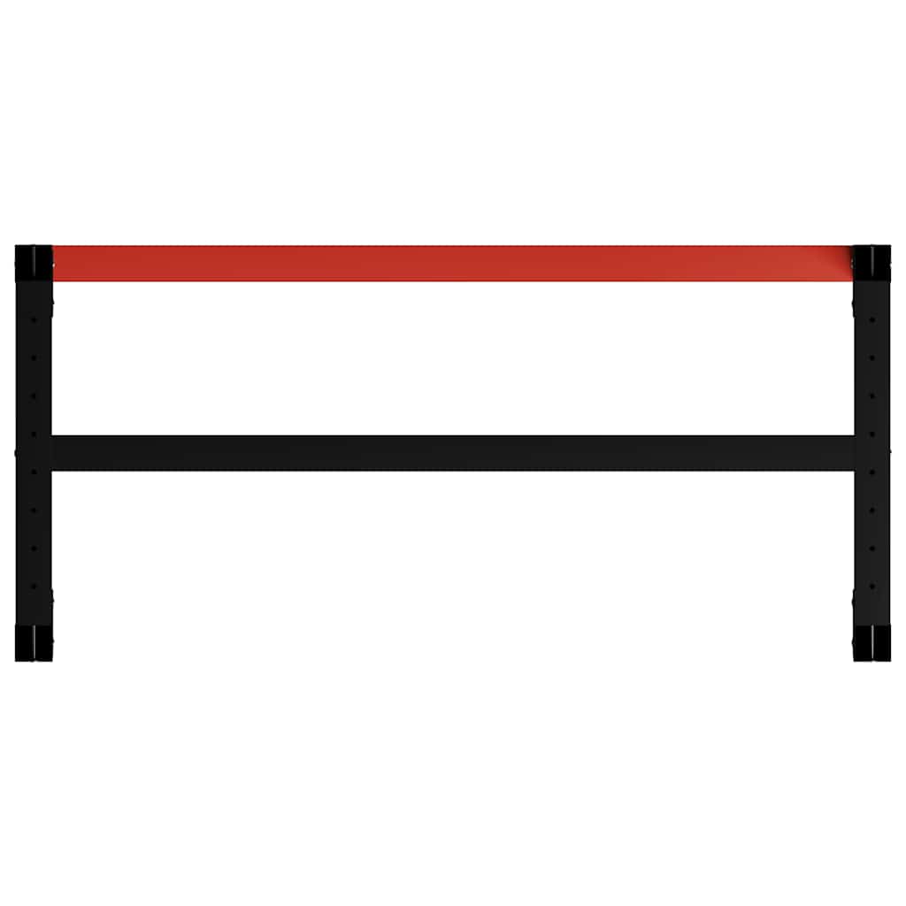 vidaXL Werkbankgestell Metall 120x57x79 cm Schwarz und Rot