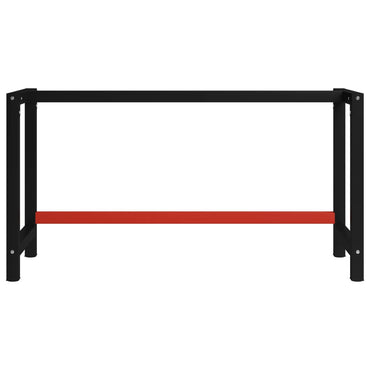 vidaXL Werkbankgestell Metall 150x57x79 cm Schwarz und Rot
