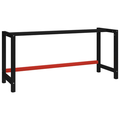 vidaXL Werkbankgestell Metall 175x57x79 cm Schwarz und Rot