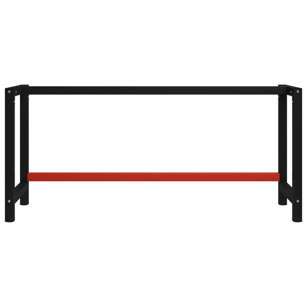 vidaXL Werkbankgestell Metall 175x57x79 cm Schwarz und Rot