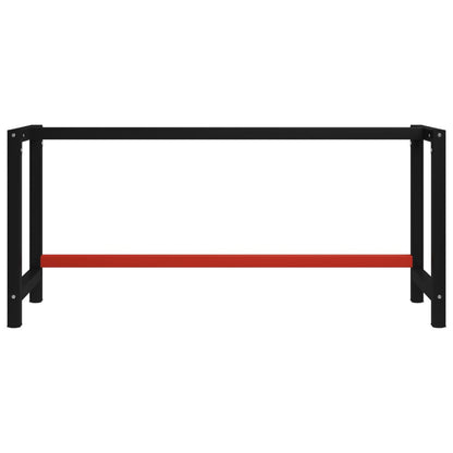 vidaXL Werkbankgestell Metall 175x57x79 cm Schwarz und Rot