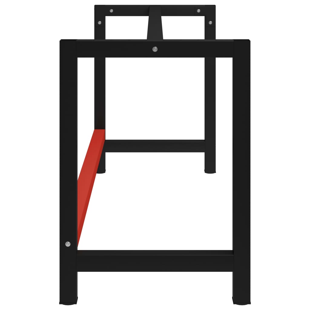vidaXL Werkbankgestell Metall 175x57x79 cm Schwarz und Rot