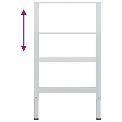 vidaXL Werkbankgestell Verstellbar 2 Stk. Metall 55x(69-95,5) cm Grau
