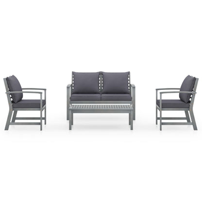 vidaXL 4-tlg. Garten-Lounge-Set mit Auflagen Massivholz Akazie
