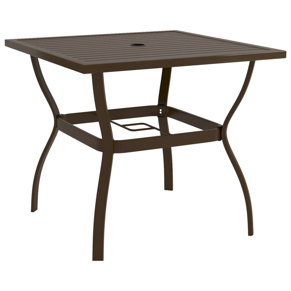 vidaXL Table de jardin marron 81,5x81,5x72 cm acier