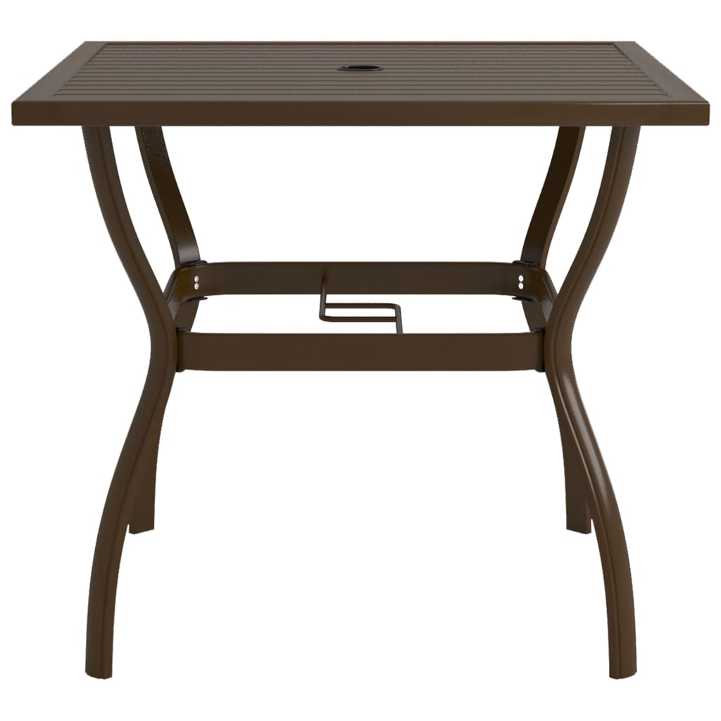 vidaXL Table de jardin marron 81,5x81,5x72 cm acier