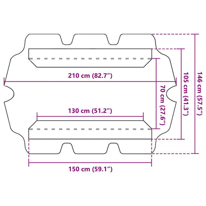 Ersatzdach für Hollywoodschaukel Beige 150/130x105/70 cm