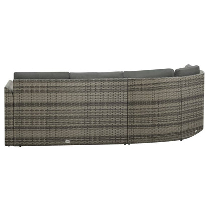 vidaXL 4-tlg. Garten-Lounge-Set mit Auflagen Poly Rattan Grau