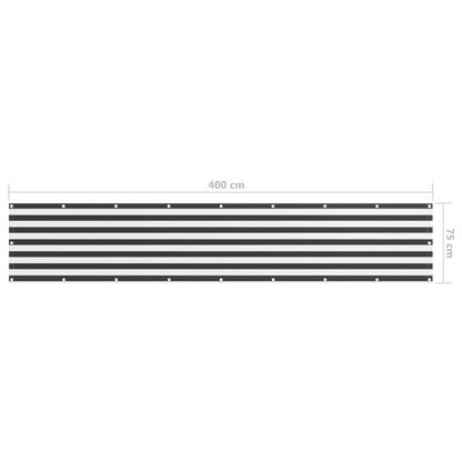 vidaXL Balkon-Sichtschutz Anthrazit und Weiß 75x400 cm Oxford-Gewebe