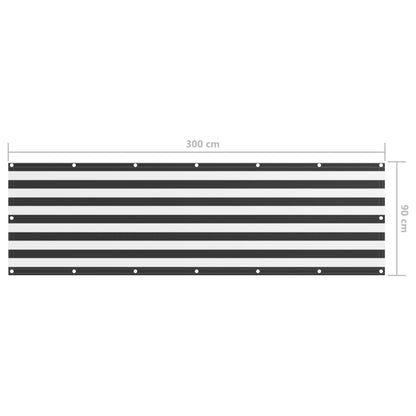 vidaXL Balkon-Sichtschutz Anthrazit und Weiß 90x300 cm Oxford-Gewebe