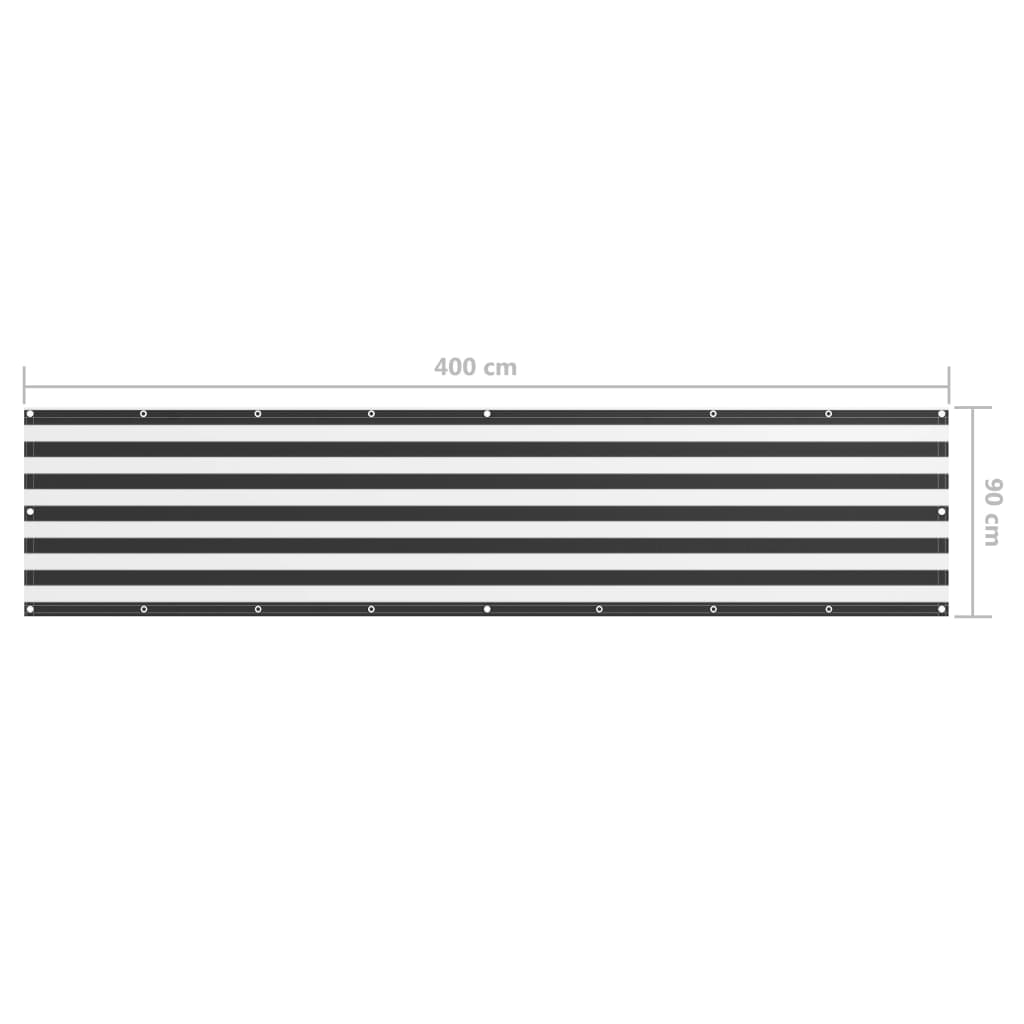 vidaXL Balkon-Sichtschutz Anthrazit und Weiß 90x400 cm Oxford-Gewebe
