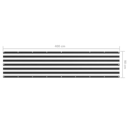 vidaXL Balkon-Sichtschutz Anthrazit und Weiß 90x400 cm Oxford-Gewebe