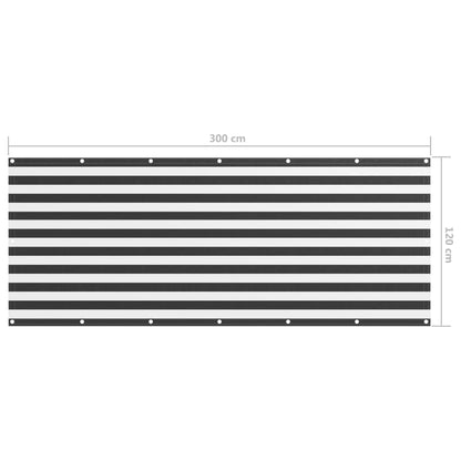 vidaXL Balkon-Sichtschutz Anthrazit und Weiß 120x300 cm Oxford-Gewebe