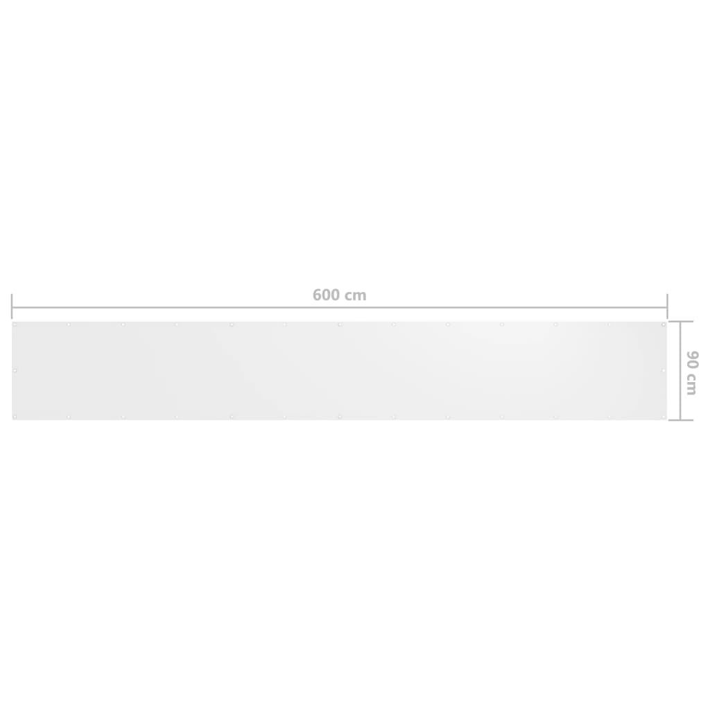 vidaXL Balkon-Sichtschutz Weiß 90x600 cm Oxford-Gewebe