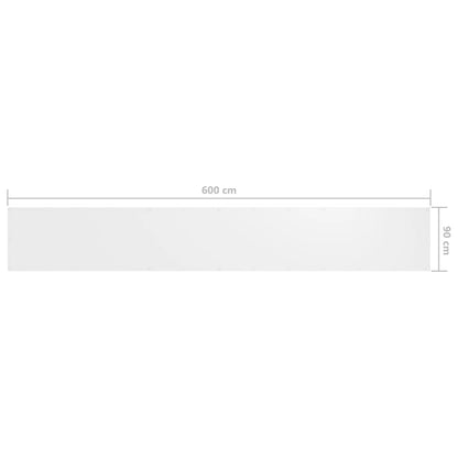 vidaXL Balkon-Sichtschutz Weiß 90x600 cm Oxford-Gewebe