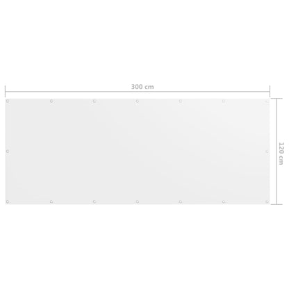 vidaXL Balkon-Sichtschutz Weiß 120x300 cm Oxford-Gewebe