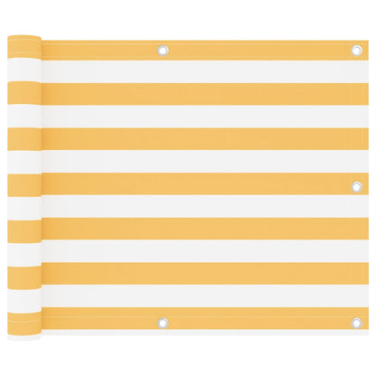 vidaXL Brise-vue de balcon blanc et jaune 75x300 cm en tissu Oxford