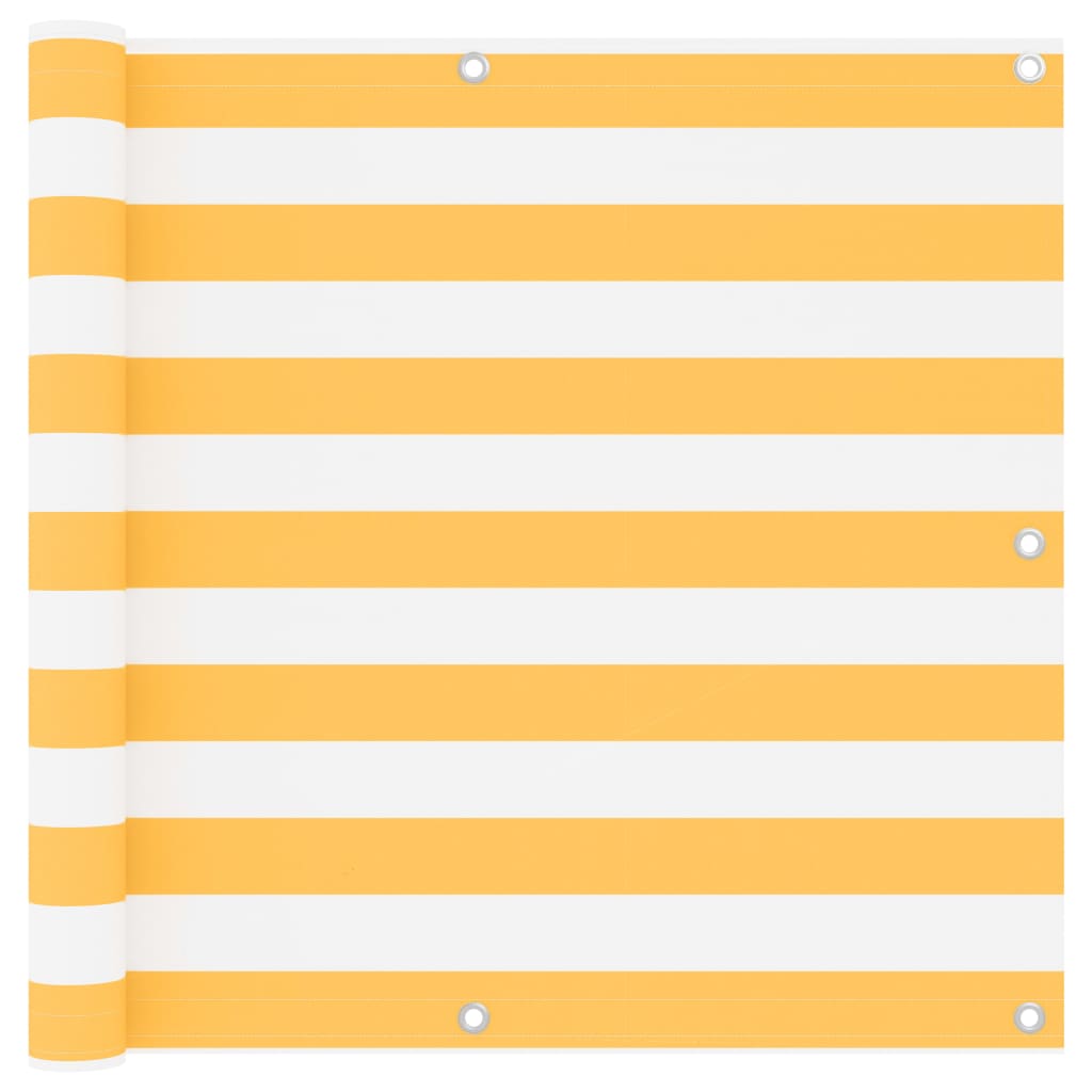 vidaXL Balkon-Sichtschutz Weiß und Gelb 90x300 cm Oxford-Gewebe
