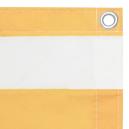 vidaXL Brise-vue de balcon Blanc et jaune 90x600 cm Tissu Oxford