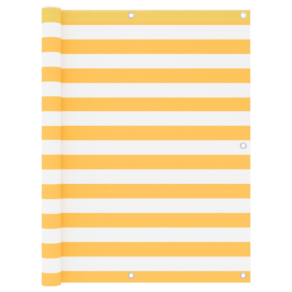 vidaXL Brise-vue de balcon blanc et jaune 120x300 cm en tissu Oxford