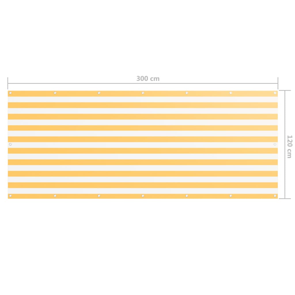 vidaXL Balkon-Sichtschutz Weiß und Gelb 120x300 cm Oxford-Gewebe