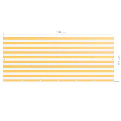 vidaXL Balkon-Sichtschutz Weiß und Gelb 120x300 cm Oxford-Gewebe