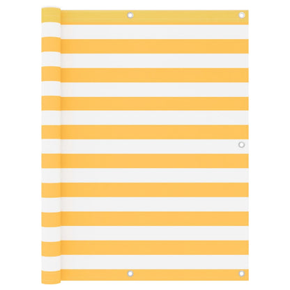 Balkon-Sichtschutz Weiß und Gelb 120x400 cm Oxford-Gewebe