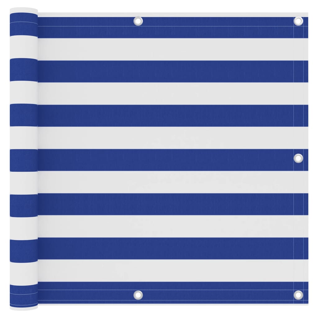 vidaXL Brise-vue de balcon blanc et bleu 90x300 cm tissu Oxford