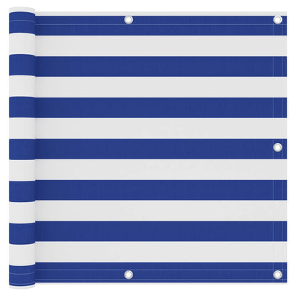 vidaXL Brise-vue de balcon blanc et bleu 90x300 cm tissu Oxford