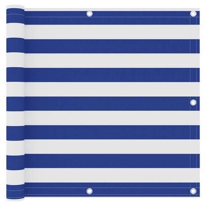 vidaXL Balkon-Sichtschutz Weiß und Blau 90x500 cm Oxford-Gewebe
