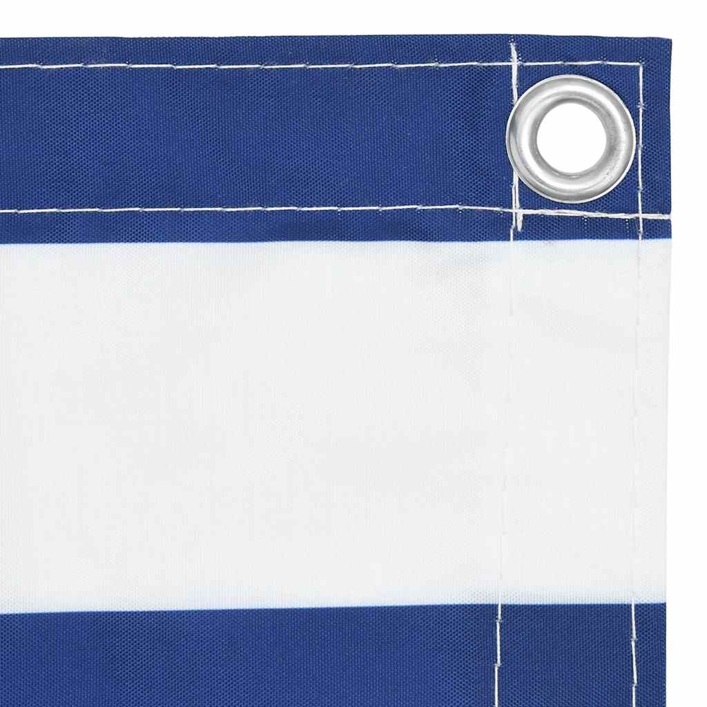 vidaXL Balkon-Sichtschutz Weiß und Blau 90x500 cm Oxford-Gewebe