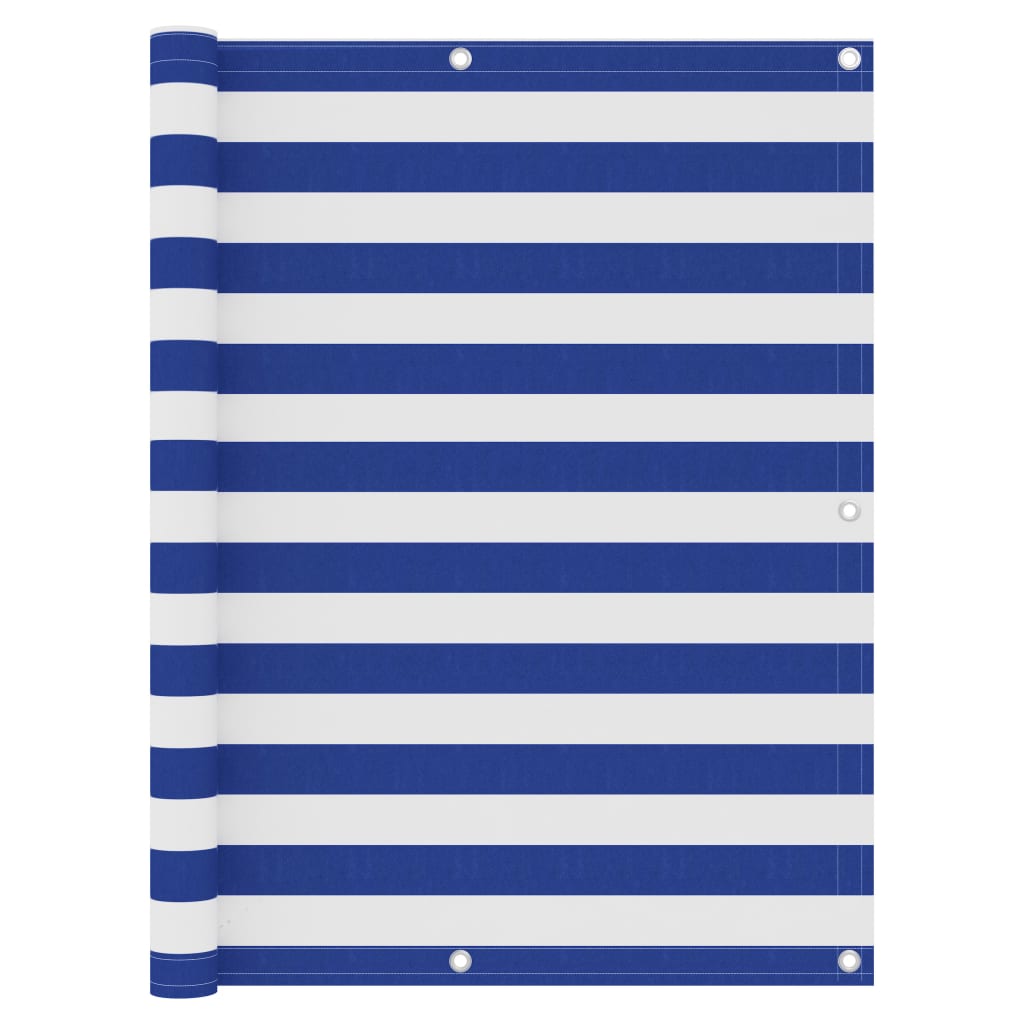 vidaXL Balkon-Sichtschutz Weiß und Blau 120x500 cm Oxford-Gewebe