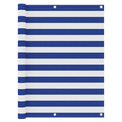 vidaXL Balkon-Sichtschutz Weiß und Blau 120x600 cm Oxford-Gewebe