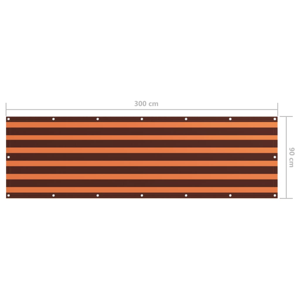 vidaXL Brise-vue de balcon orange et marron 90x300 cm tissu Oxford