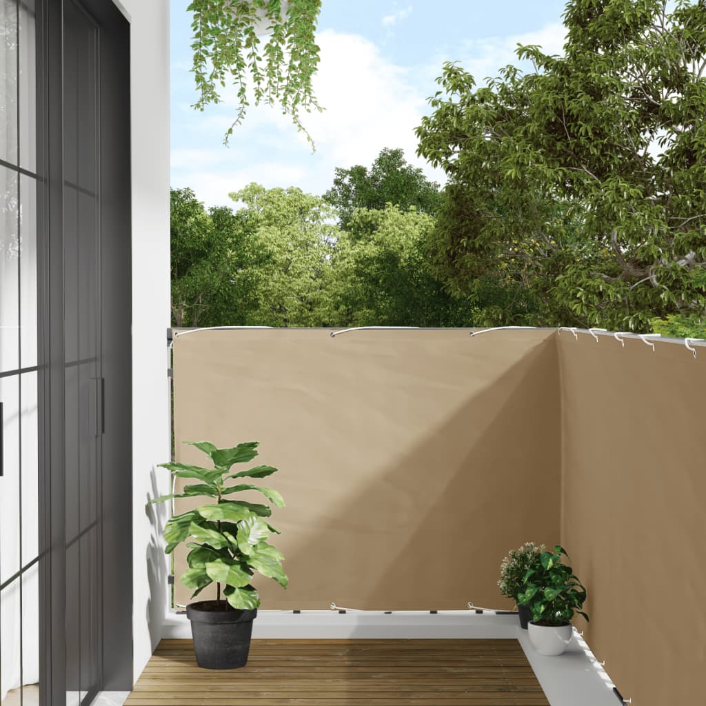 vidaXL Brise-vue de balcon beige 120x400 cm tissu Oxford